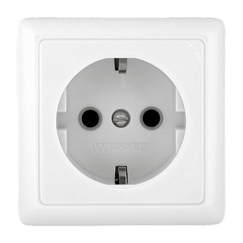 Розетка одинарная ХИТ SE накладная с заземлением с изоляционной пластиной белая в Хабаровске