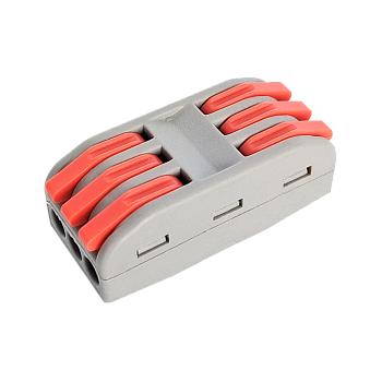 Клемма проходная КП 222-2413 с рычагами 3 полюса 0.08-2.5/4мм2 (10шт./уп.) IN HOME в Хабаровске