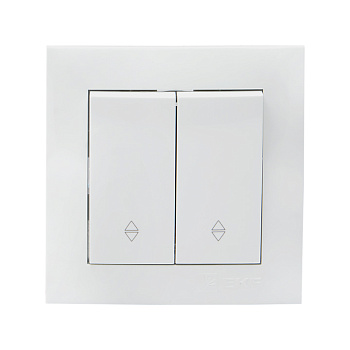 Выключатель двухклавишный проходной Валенсия EKF белый в Хабаровске