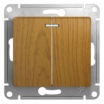 Выключатель 2кл с подсветкой Glossa дуб в Хабаровске