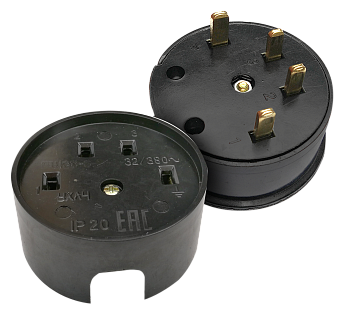 Разъем печной РШ/ВШ карболитовый 25А 380В черный 9112 IN HOME в Хабаровске