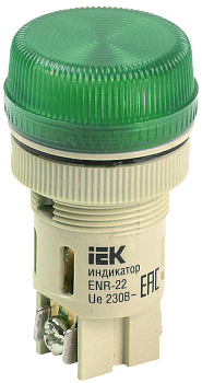 Лампа ENR-22 сигнальная d22мм зеленая неон 240В цилиндр IEK в Хабаровске
