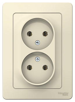 Розетка двойная BLANCA SE молочная в Хабаровске