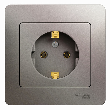 Розетка одинарная Glossa SE платина в сборе в Хабаровске