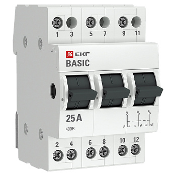Трехпозиционный переключатель 3P 25А EKF Basic в Хабаровске