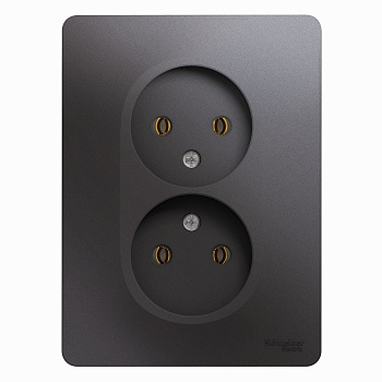 Розетка двойная Glossa SE графит в сборе в Хабаровске
