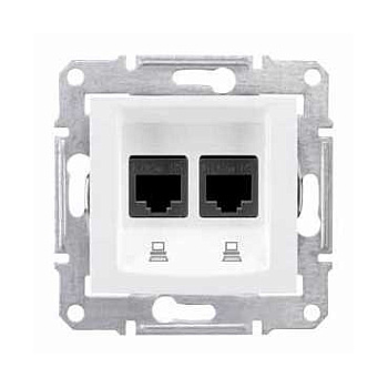 Розетка компьютерная двойная SEDNA Schneider Electric белая в Хабаровске