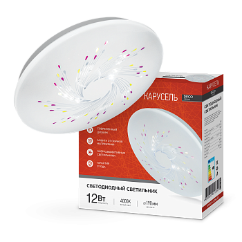 Светильник светодиодный серии DECO КАРУСЕЛЬ 12Вт 230В 4000К 1080Лм 210х65мм IN HOME в Хабаровске