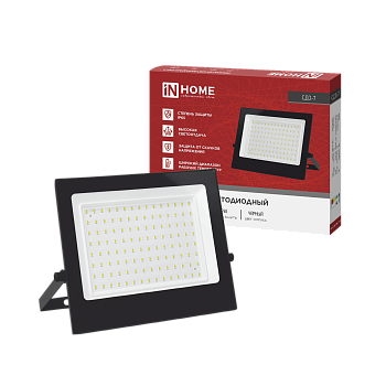 Прожектор светодиодный СДО-7 100Вт 230В 4000К IP65 черный IN HOME в Хабаровске