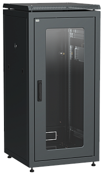 ITK Шкаф сетевой 19" LINEA N 18U 600х600 мм стеклянная передняя дверь черный в Хабаровске