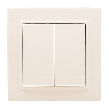 Выключатель 2-клавишный СП 10А бежевый Минск EKF в Хабаровске