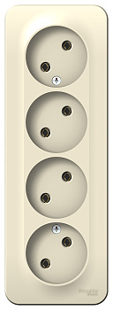Розетка четырехместная BLANCA SE накладная с изоляционной пластиной молочная в Хабаровске
