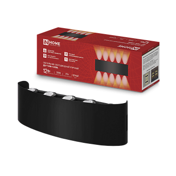 Светильник уличный светодиодный ДБУ TWIN-1230BL 12Вт 3000К 270х80 черный IP54 IN HOME в Хабаровске