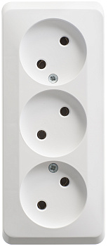 Розетка тройная ЭТЮД SE накладная белая в Хабаровске