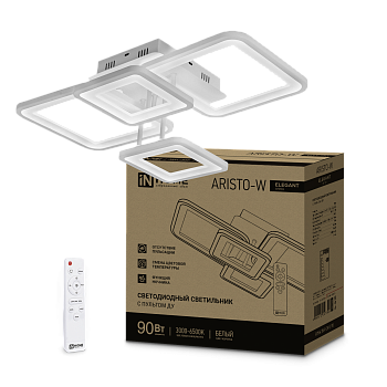 Светильник светодиодный ELEGANT ARISTO-W 90Вт 230В 3000-6500K 7000Лм 535х370х150мм пульт ДУ белый IN HOME в Хабаровске