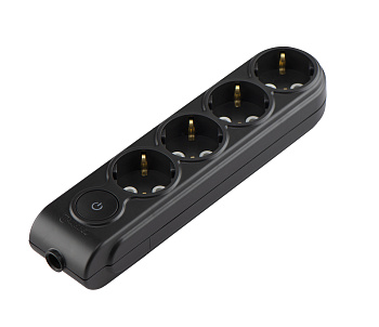 Колодка 4 места 16А 3,5кВт выключатель с з/к черная MAKEL в Хабаровске