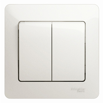 Выключатель двухклавишный Glossa SE перламутр в сборе в Хабаровске