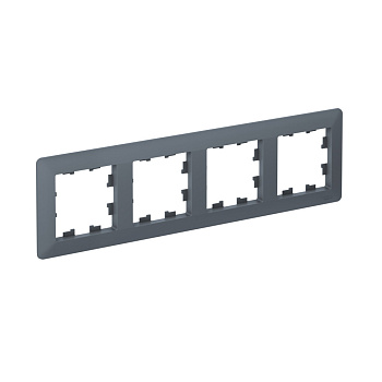 Рамка четырехместная AtlasDesign AIR SE грифель/дымчатая черная в Хабаровске