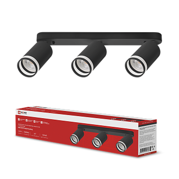 Светильник потолочный НПБ СПОТ-3xGU10-AR-BL под лампу GU10 350х55x135мм линейный черный IN HOME в Хабаровске