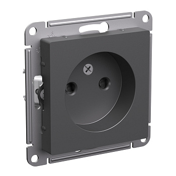 Розетка одинарная AtlasDesign SE без з/к со шторками базальт в Хабаровске