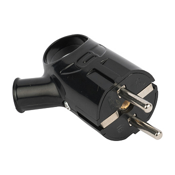 Вилка с кольцом з/к 16А 250В EKF PROxima черная в Хабаровске