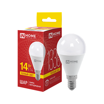Лампа светодиодная LED-ШАР-VC 14Вт 230В E14 3000K 1330Лм IN HOME в Хабаровске