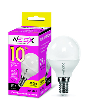 Лампа светодиодная LED-ШАР 10Вт 230В Е14 3000К 800Лм NEOX в Хабаровске