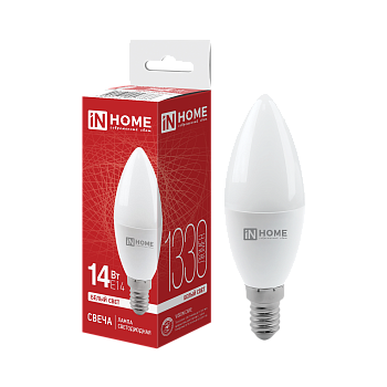 Лампа светодиодная LED-СВЕЧА-VC 14Вт 230В E14 4000K 1330Лм IN HOME в Хабаровске