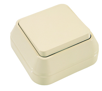 Выключатель одноклавишный накладной MAKEL крем в Хабаровске