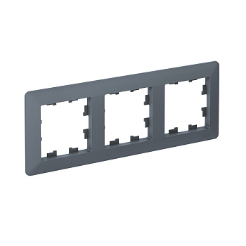 Рамка тройная AtlasDesign AIR SE грифель/дымчатая черная в Хабаровске