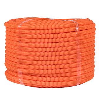 Труба гофрированная ПНД с протяжкой d=20 мм (100 м) оранжевая Plast EKF в Хабаровске