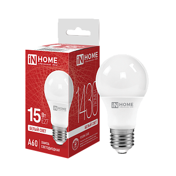 Лампа светодиодная LED-A60-VC 15Вт 230В Е27 4000К 1430Лм IN HOME в Хабаровске