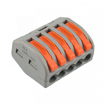 Универсальная клемма 5-проводная, серая (0,08-2,5/4 мм²) (40 шт./уп.) REXANT в Хабаровске