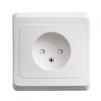 Розетка одинарная ЭТЮД SE со шторками белая в Хабаровске