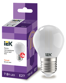 Лампа LED G45 шар матовая 7Вт 230В 4000К E27 серия 360° IEK в Хабаровске