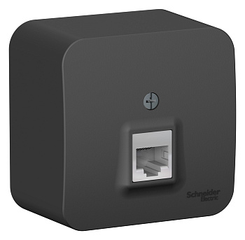 Розетка компьютерная BLANCA SE накладная с изоляционной пластиной антрацит в Хабаровске