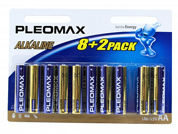Батарейки АА Pleomax LR6-8+2BL (10шт) в Хабаровске