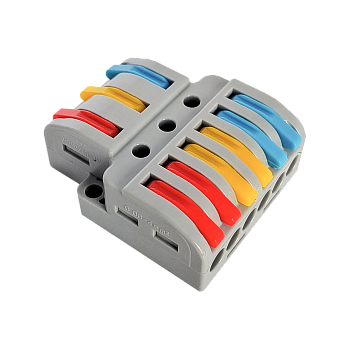 Клемма проходная разветвительная КПР 222-4136 с рычагами 3/6 полюса 0.08-2.5/4мм2 (3шт./уп.) IN HOME в Хабаровске