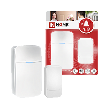 Звонок беспроводной KD-WH 38 мелодий с вилкой 230В с подсветкой с пьезокнопкой 150м белый IN HOME в Хабаровске