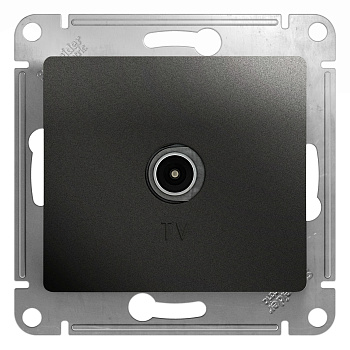 Розетка телевизионная проходная 4DB Glossa SE антрацит в Хабаровске