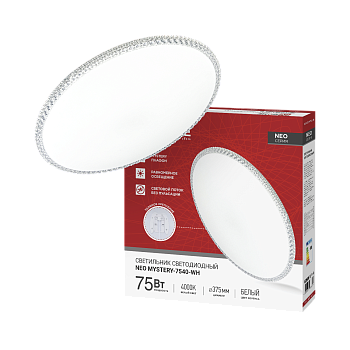 Светильник светодиодный NEO MYSTERY-7540-WH 75Вт 230В 4000K 6000Лм 375x58мм белый IN HOME в Хабаровске