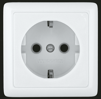 Розетка одинарная ХИТ SE накладная с заземлением белая в Хабаровске