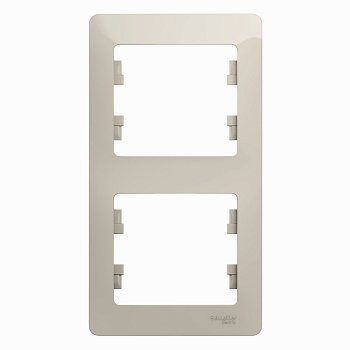 Рамка двойная Glossa SE молочная вертикальная в Хабаровске