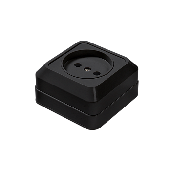 Розетка одинарная BOLLETO черная накладная 7022B IN HOME в Хабаровске