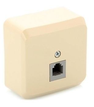 Розетка RJ11 телефонная ЭТЮД SE накладная крем в Хабаровске