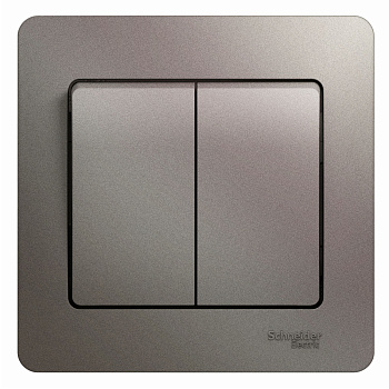 Выключатель двухклавишный Glossa SE платина в сборе в Хабаровске