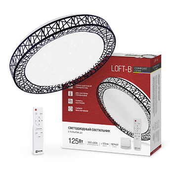 Светильник светодиодный COMFORT LOFT-B 125Вт 230В 3000-6500K 10000Лм 500x105мм с пультом ДУ IN HOME в Хабаровске