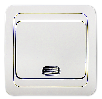 Выключатель одноклавишный с подсветкой CLASSICO белый 2121 IN HOME в Хабаровске